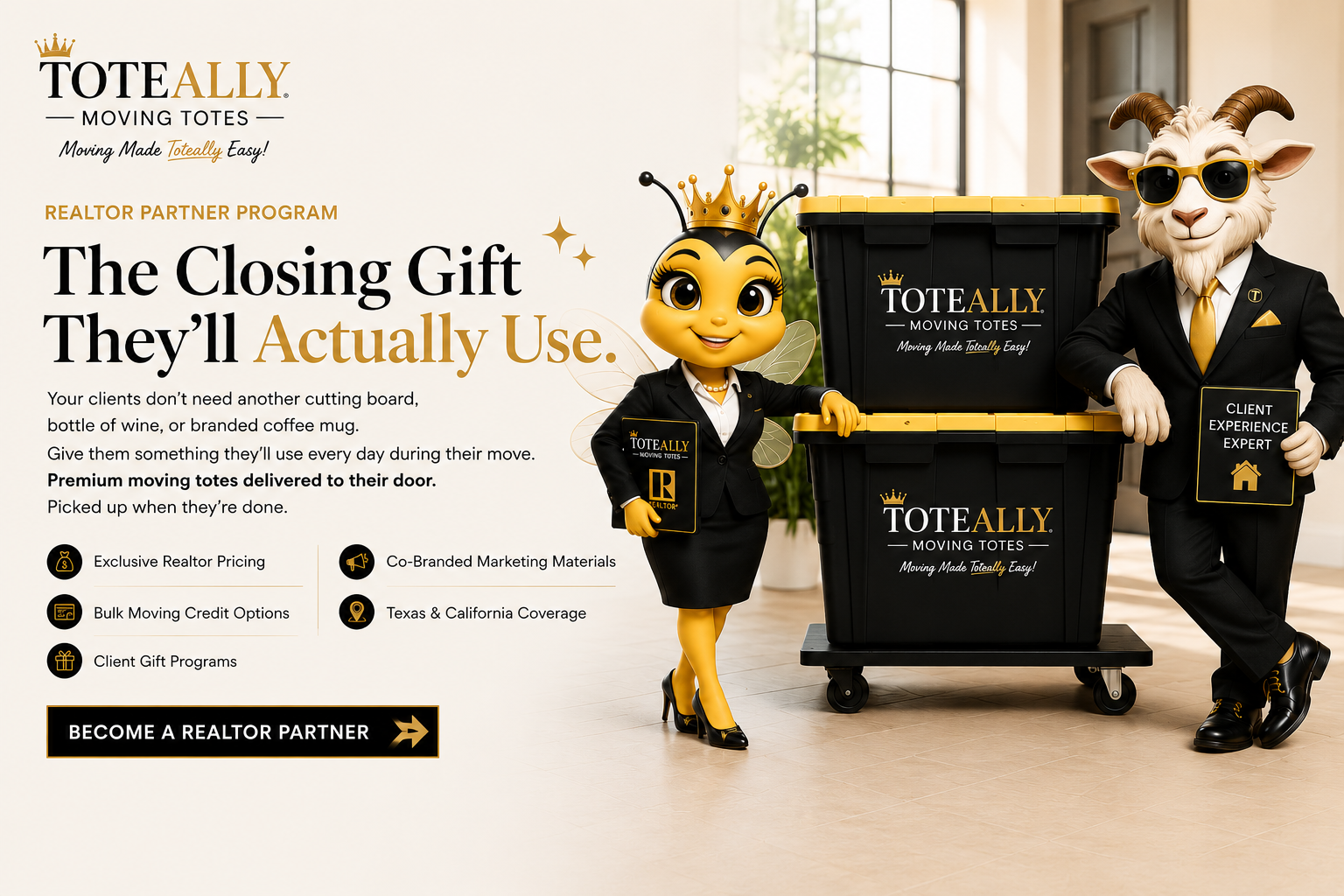 Toteally Moving Totes — Realtor Partner Program: The Closing Gift They'll Actually Use